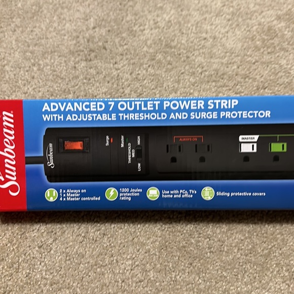 New Sunbeam Advance 7 Outlet Power Strip - Picture 2 of 10